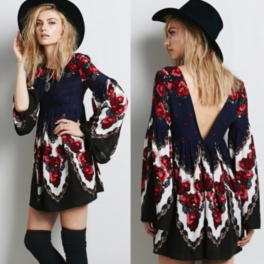 Free People Free Falling Tapestry Print Dress - xs